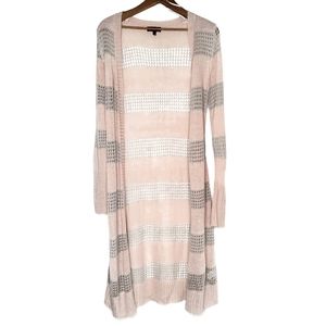 Takeout | Knit Sweater Duster Cardigan Crochet Stripe Medium